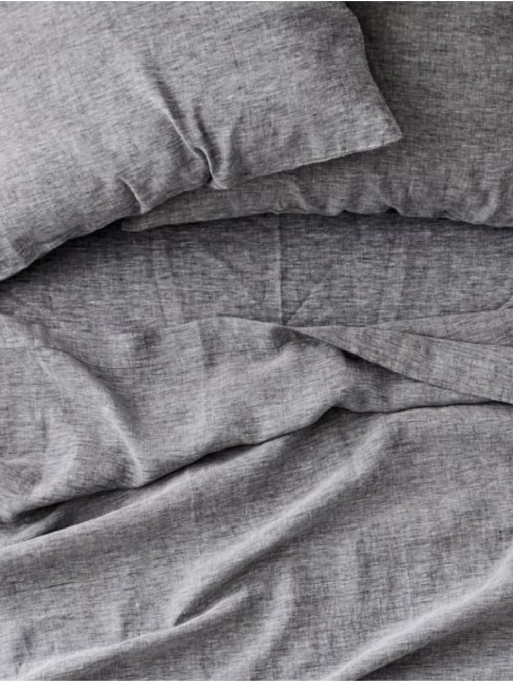 West Elm Flax Linen Queen Sheet Set Chambray Grey